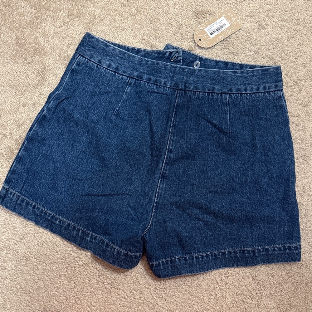 Meshki Blue High-Waist Denim Shorts - Picture 5 of 5